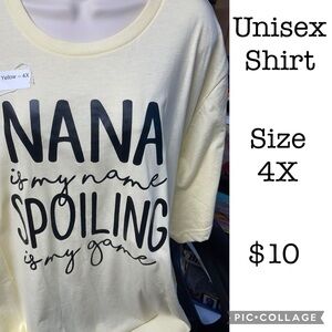 Nana Yellow Shirt - Fun Graphic Tee - 4X